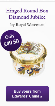 Hinged Round Box - Queens Diamond Jubilee by Royal Worcester